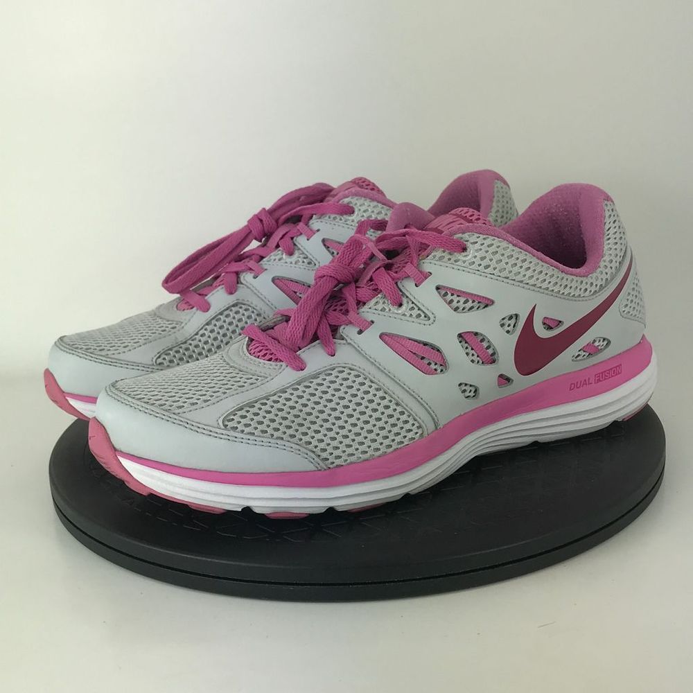 Nike Dual Fusion Lite Run Gray/Pink Running Shoes 599560-007 Women's Size 10